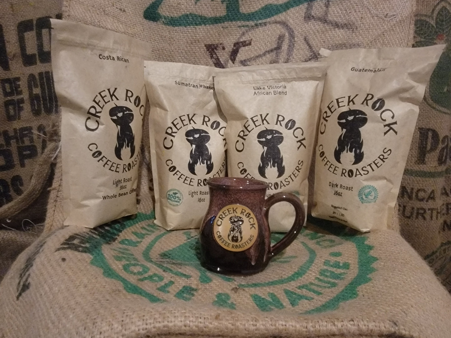 Coffee Lovers' Combo, Creek Rock Coffee Mug and 1Lbs of Premium Coffee, SHIPPING INCLUDED in PRICE